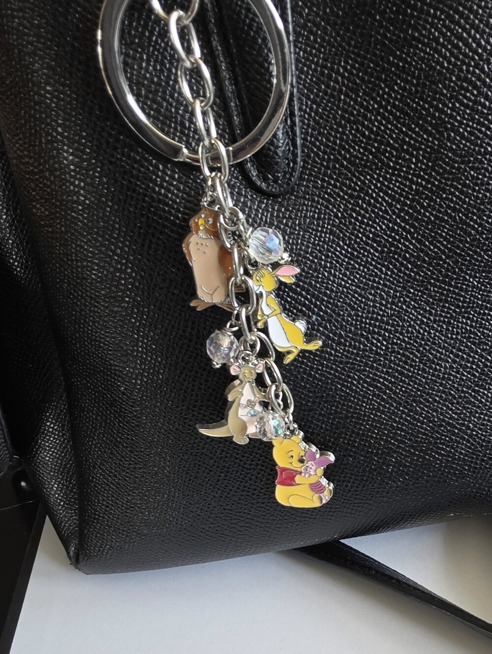 New Winnie the Pooh Bag Purse Charm Keychain w/ Disney Charms
